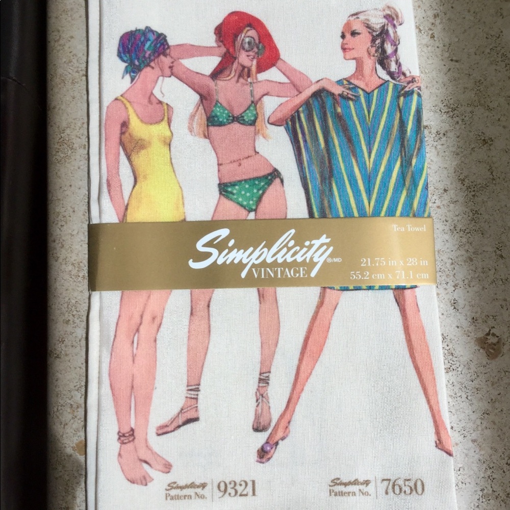Retro looking tea towel Simplicity pattern